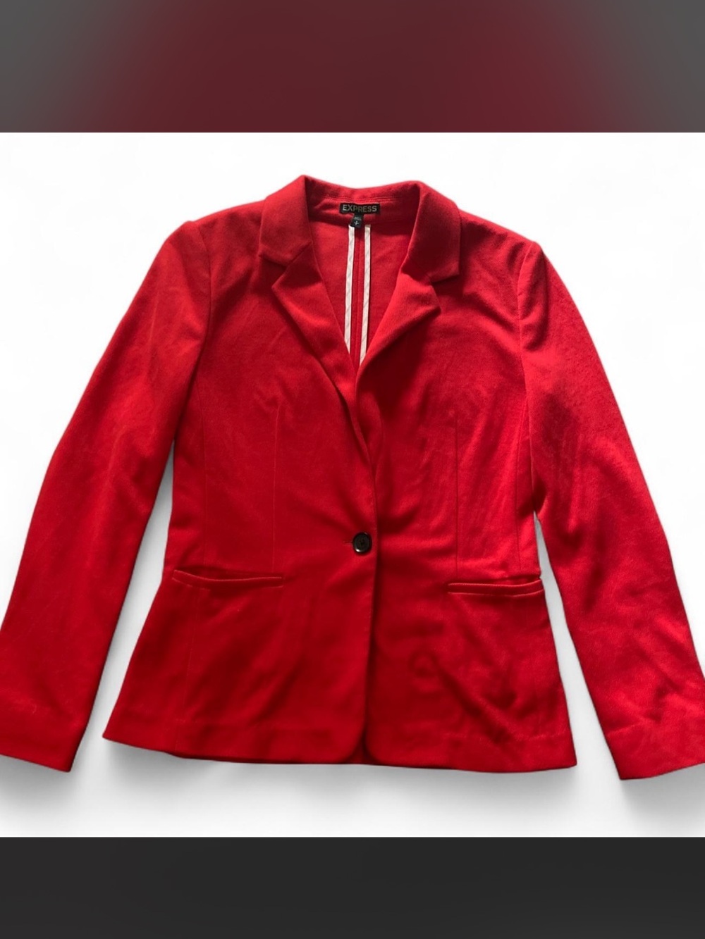 Express Bright Red Single-Button Blazer